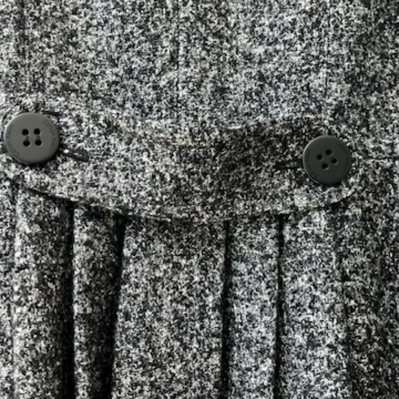 CALVIN KLEIN Black and White Wool Blend Lined Pea Coat - Picture 7 of 8